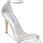 Steve Madden Women's Fabric Open Toe Special Occasion Ankle Strap Sandel Sliver Size 9 M