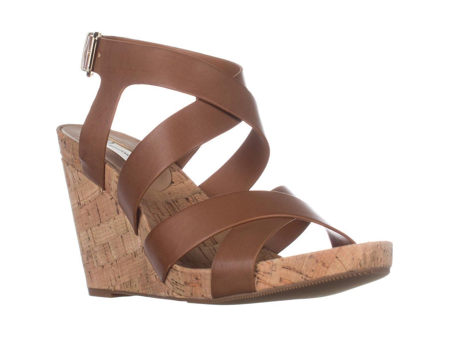 INC International Concepts Women's Landor Strappy Wedge Sandals Brown Size 7 M