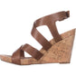 INC International Concepts Women's Landor Strappy Wedge Sandals Brown Size 7 M