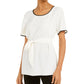 Alfani Women's Tie-Waist Top  White Size Small