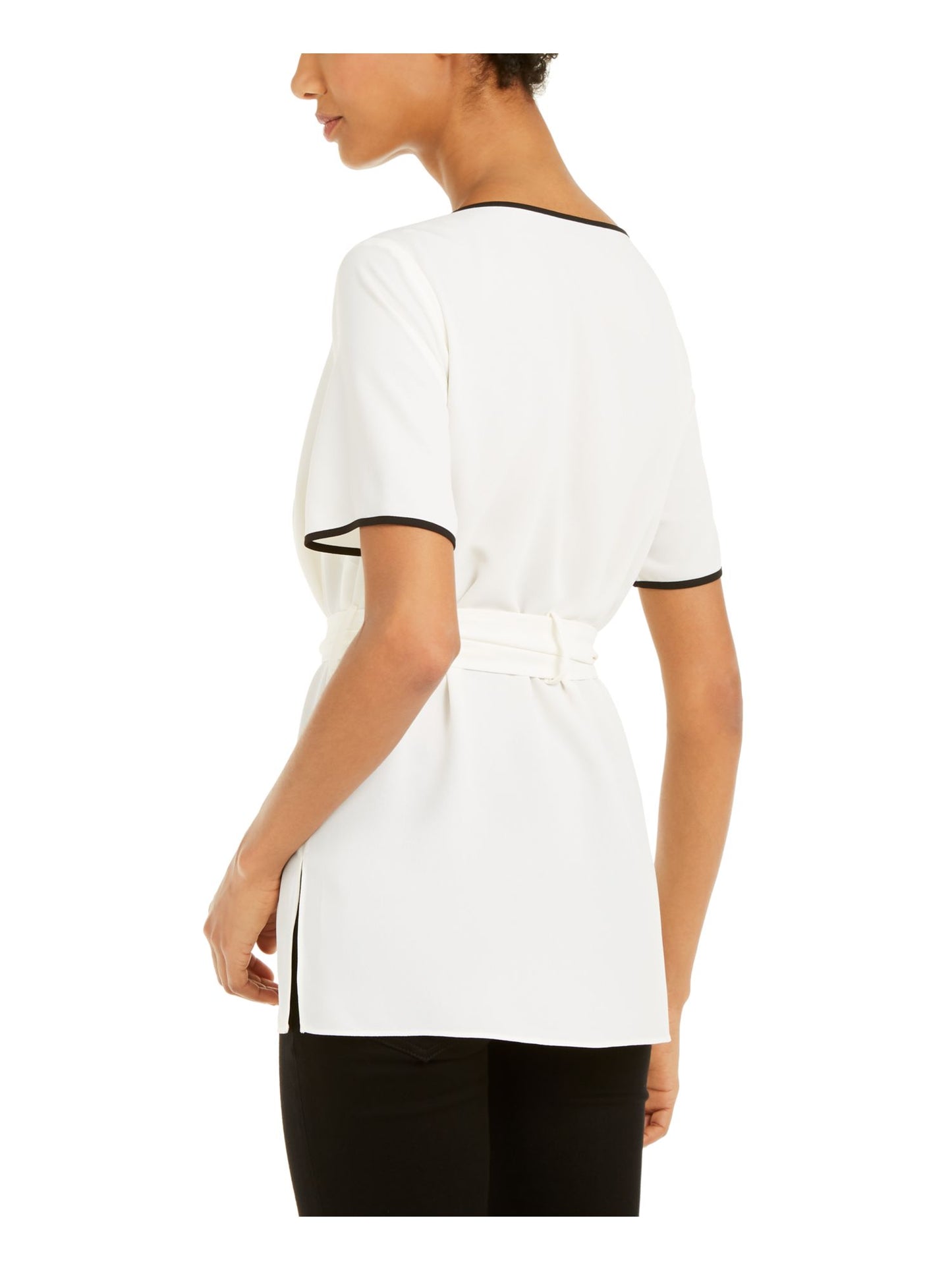 Alfani Women's Tie-Waist Top  White Size Small