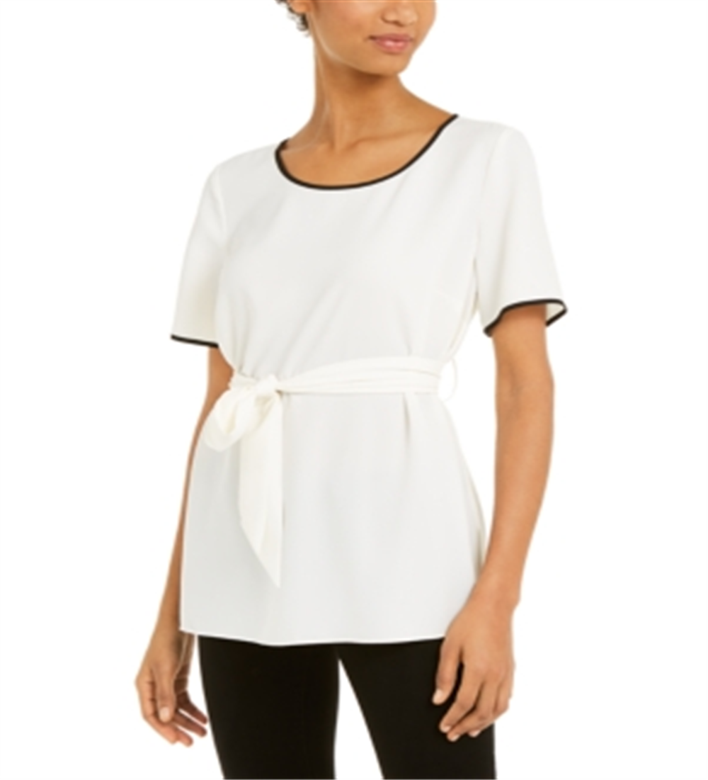 Alfani Women's Tie-Waist Top  White Size Small