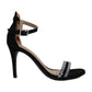 Material Girl Women's Blaire9 Fabric Open Toe Special Occasion Black Size 6.5