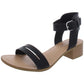 Sun + Stone Women's Alectap Ankle Strap Heel Sandals Black Size 7.5 M