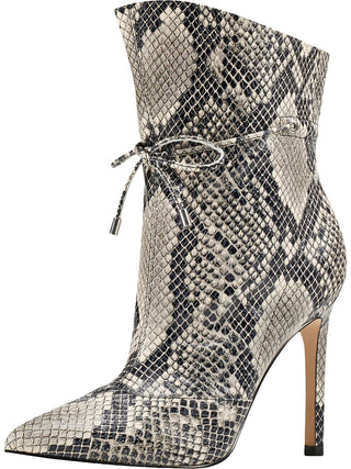 Nine West Women's Tirzah Dress Booties Natural black Snake Size 7.5M