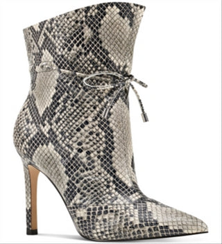 Nine West Women's Tirzah Dress Booties Natural black Snake Size 7.5M