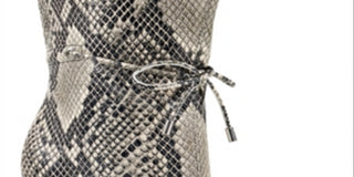 Nine West Women's Tirzah Dress Booties Natural black Snake Size 7.5M