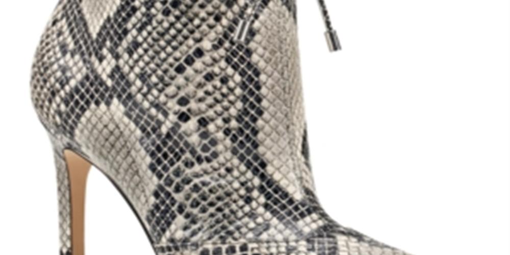 Nine West Women's Tirzah Dress Booties Natural black Snake Size 7.5M