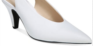 Bar III Women's Tanya Pointed Toe SlingBack Classic Pumps White Size 8M