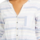 Style & Co Women's  Petite Cotton Striped Tie-Front Shirt White Size -Petite M