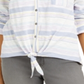 Style & Co Women's  Petite Cotton Striped Tie-Front Shirt White Size -Petite M