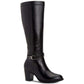 Giani Bernini Women's Rozario Leather Almond Toe Knee High Fashion Boots Black Size 5.5M