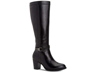 Giani Bernini Women's Rozario Leather Almond Toe Knee High Fashion Boots Black Size 5.5M