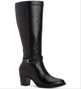 Giani Bernini Women's Rozario Leather Almond Toe Knee High Fashion Boots Black Size 5.5M