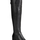 INC International Concepts Women's Karmenn Leather Tall Over the Knee Boots Black Size 9 M