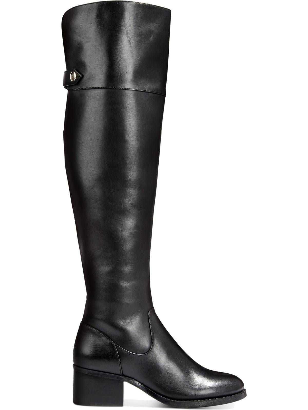 INC International Concepts Women's Karmenn Leather Tall Over the Knee Boots Black Size 9 M