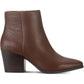 American Rag Women's Eryn Leather Block Heel Booties Brown Size 9.5M
