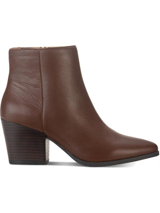 American Rag Women's Eryn Leather Block Heel Booties Brown Size 9.5M