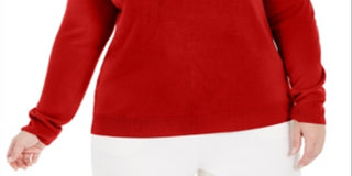 Karen Scott Women's Plus Turtleneck Luxsoft Sweater Red Size 1X