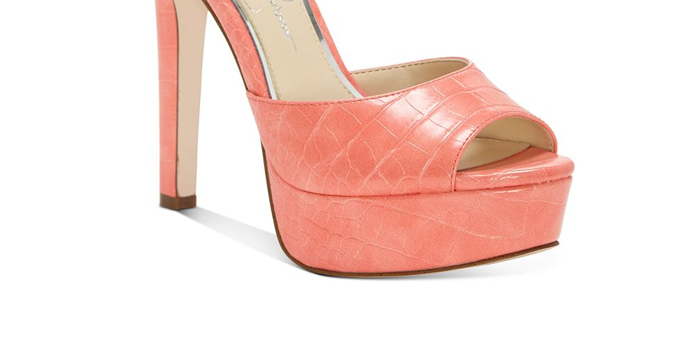 Jessica Simpson Women's Beeya Two-Piece Platform Sandals Women's Shoes Pink Size 8.5 M