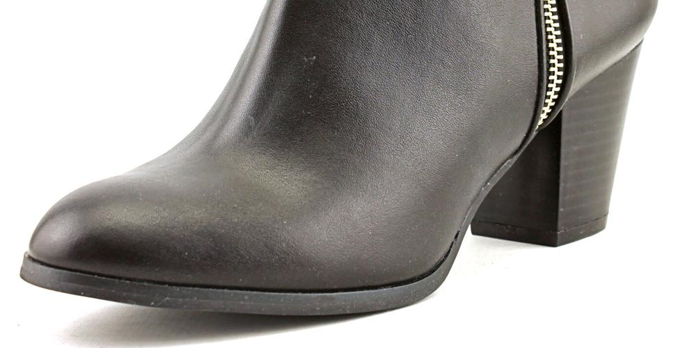 Style & Co Women's Jamila Leather Almond Toe Ankle Fashion Boots Black Size 6.5 M