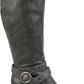 Journee Collection Women's Comfort Slip Resistant Garin Almond Toe Wedge Zip up Boots Gray Size 9X-WC