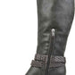 Journee Collection Women's Comfort Slip Resistant Garin Almond Toe Wedge Zip up Boots Gray Size 9X-WC