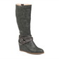 Journee Collection Women's Comfort Slip Resistant Garin Almond Toe Wedge Zip up Boots Gray Size 9X-WC
