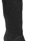 Dr. Scholl's Women's Devote Riding Faux Suede Wide Calf Boots Black Size 9M
