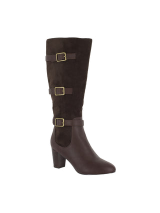 Bella Vita Women's Talina II Wide Calf Block Heel Knee High Boots Brown Size 9.5 W