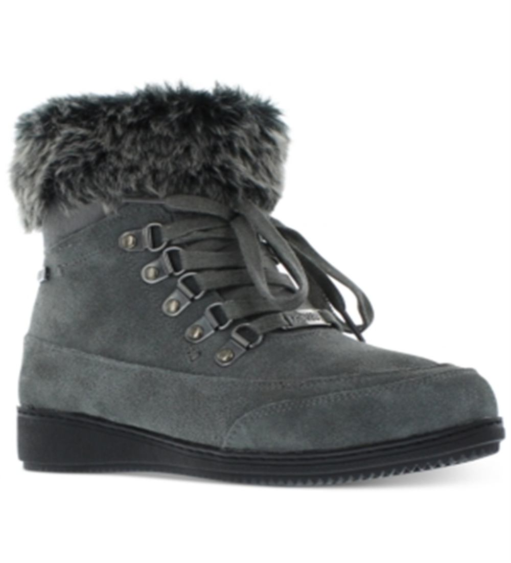 Khombu Women's Francie Leather Closed Toe Ankle Cold Weather Boots Gray Size 7.5 M