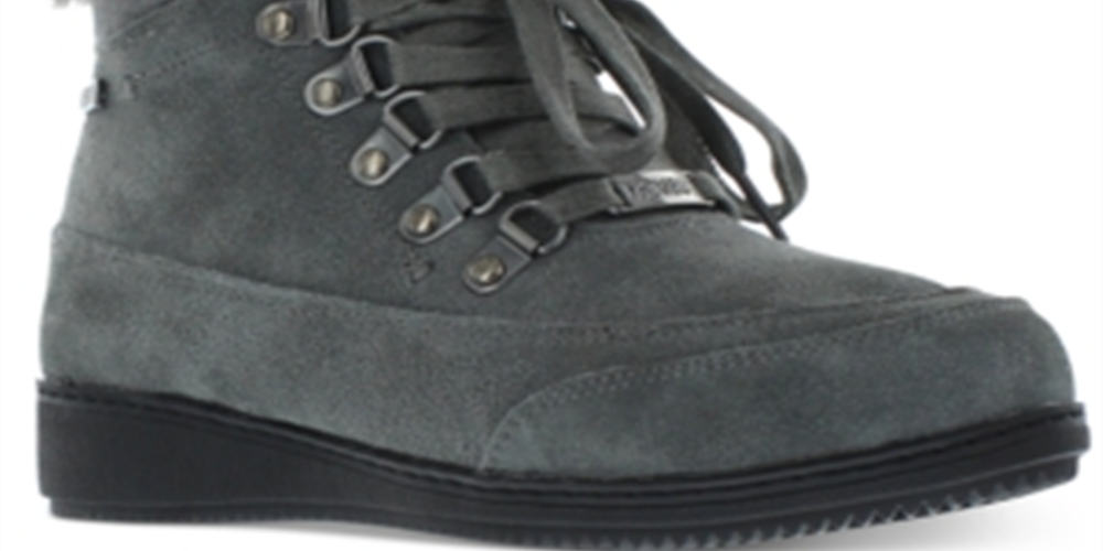 Khombu Women's Francie Leather Closed Toe Ankle Cold Weather Boots Gray Size 7.5 M