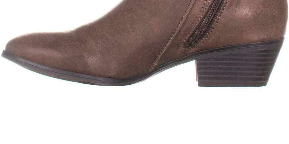 Style & Co Women's Padded Wileyy Almond Toe Block Heel Zip up Booties Brown Size 8.5 M