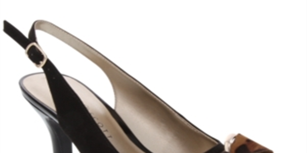 Karen Scott Women's Gladiss Fabric Pointed Toe SlingBack Classic Pumps Black Size 9 M
