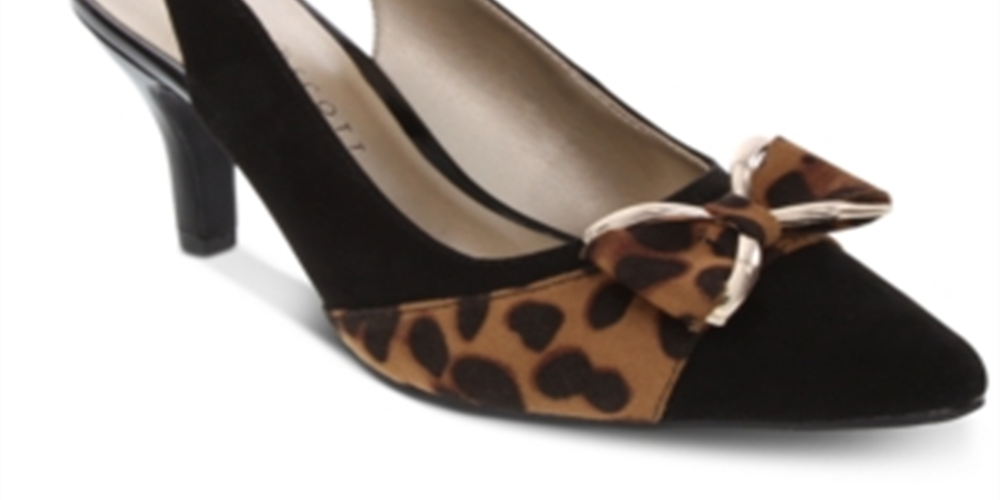 Karen Scott Women's Gladiss Fabric Pointed Toe SlingBack Classic Pumps Black Size 9 M