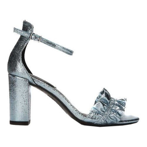 Kenneth Cole Reaction Women's Rise Ruffle Heeled Sandal Blue Size 10 M