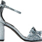 Kenneth Cole Reaction Women's Rise Ruffle Heeled Sandal Blue Size 10 M