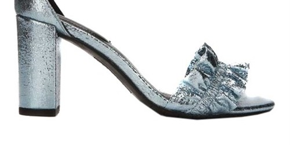Kenneth Cole Reaction Women's Rise Ruffle Heeled Sandal Blue Size 10 M