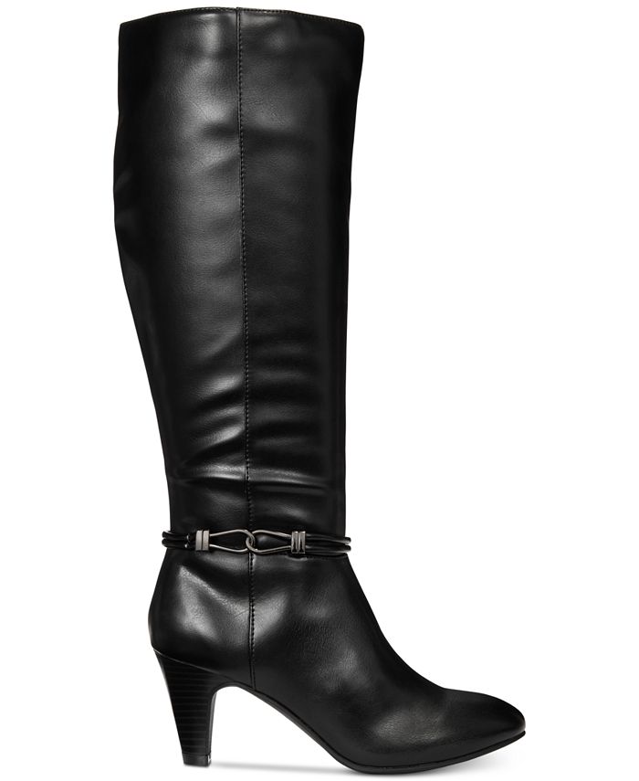 Karen Scott Women's Hollee Fabric Almond Toe Knee High Fashion Boots Wine Size 5 M