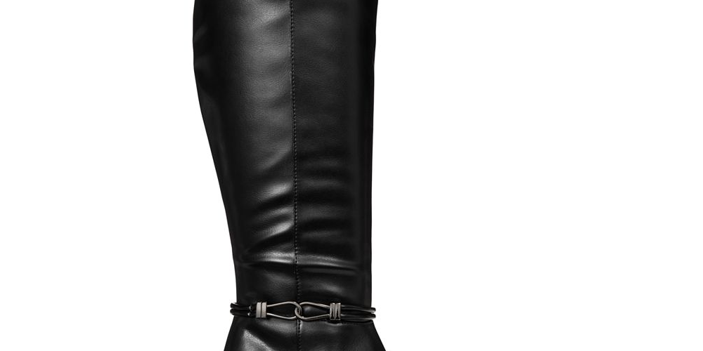 Karen Scott Women's Hollee Fabric Almond Toe Knee High Fashion Boots Wine Size 5 M