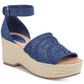Indigo Rd. Women's Jordie Faux Leather Espadrille Wedge Sandals Blue Size 8.5 M
