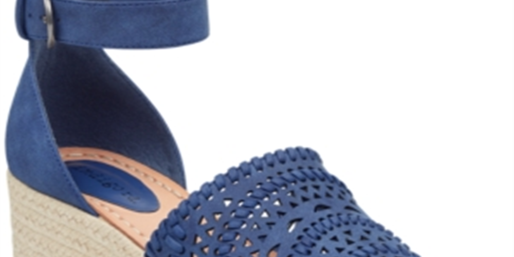Indigo Rd. Women's Jordie Faux Leather Espadrille Wedge Sandals Blue Size 8.5 M