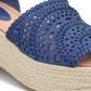 Indigo Rd. Women's Jordie Faux Leather Espadrille Wedge Sandals Blue Size 8.5 M