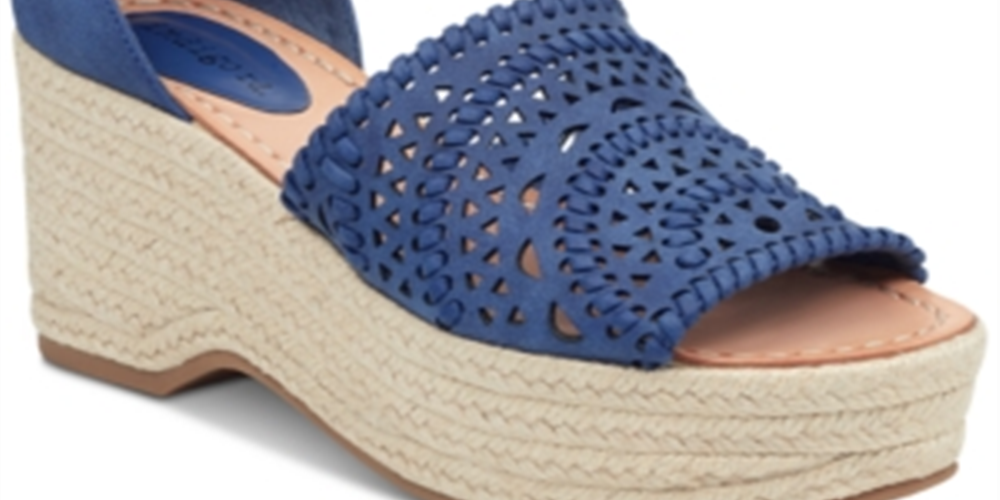 Indigo Rd. Women's Jordie Faux Leather Espadrille Wedge Sandals Blue Size 8.5 M