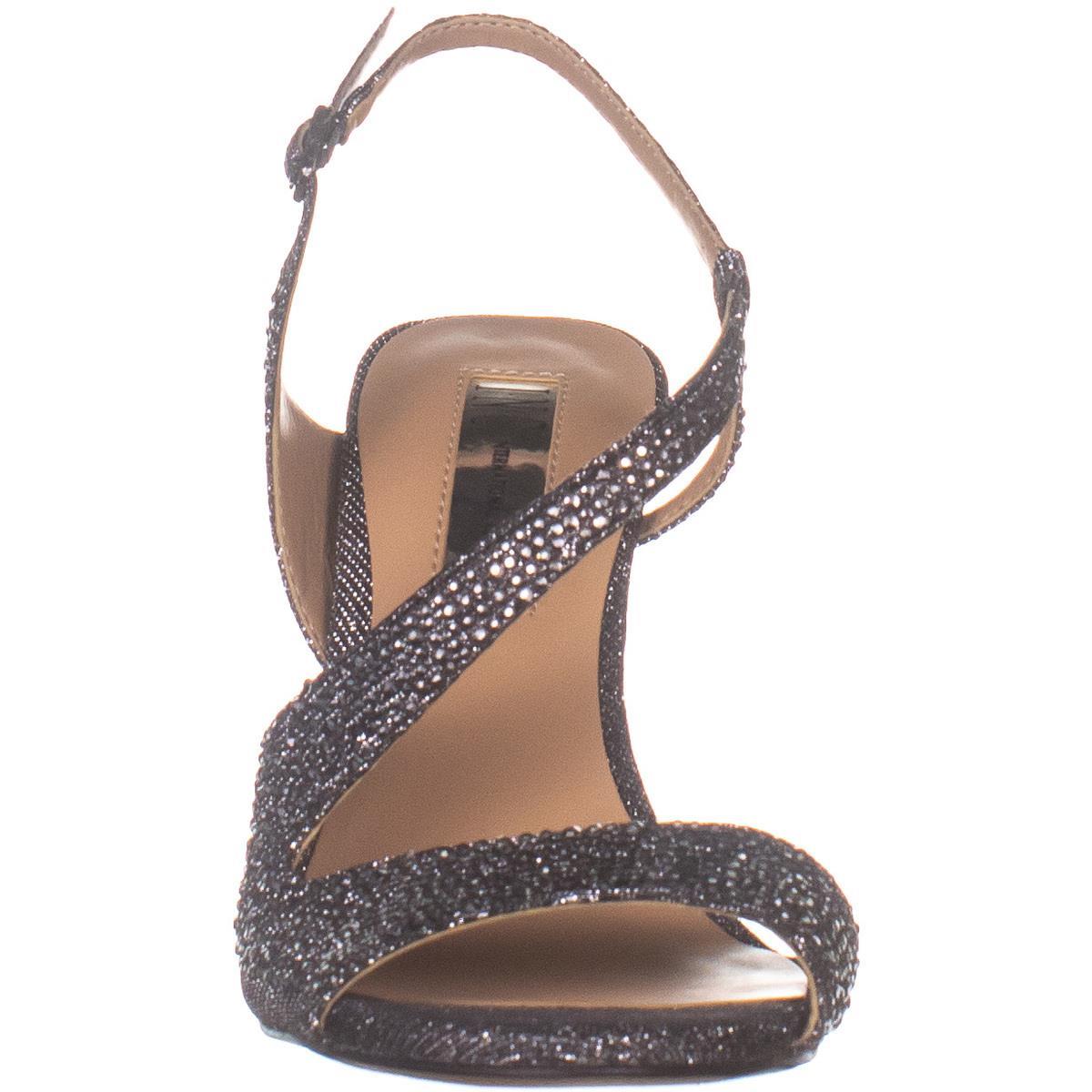 INC International Concepts Women's Renita Fabric Open Toe Casual Ankle Strap Sandals Gray Size 7.5 M