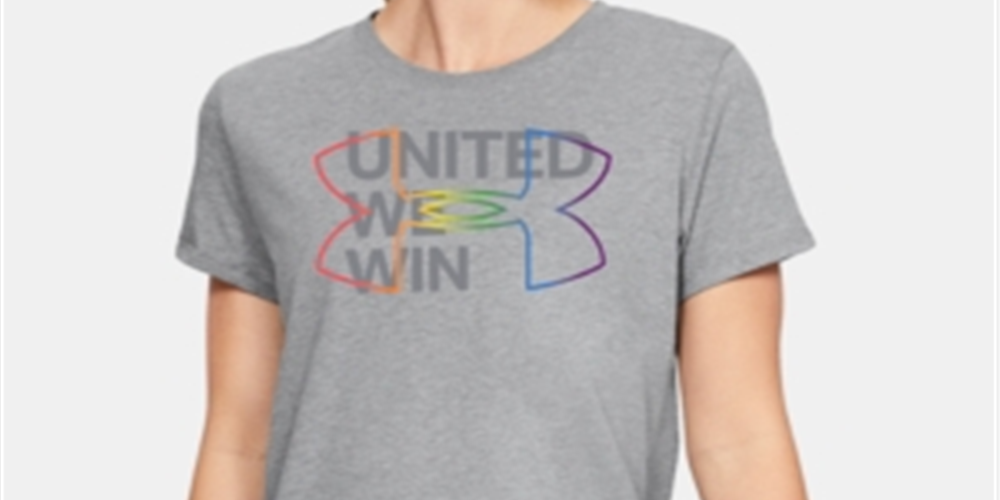 Under Armour Women's Pride Logo Graphic T-Shirt Gray Size Small