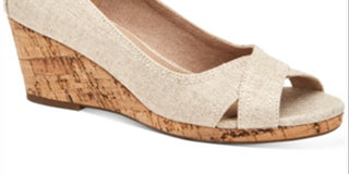 Charter Club Women's Toniie Wedge Sandals Platnium Size 7.5M