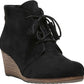 Caleres Inc Women's Dakota Wedge Booties Black Size 7.5 W