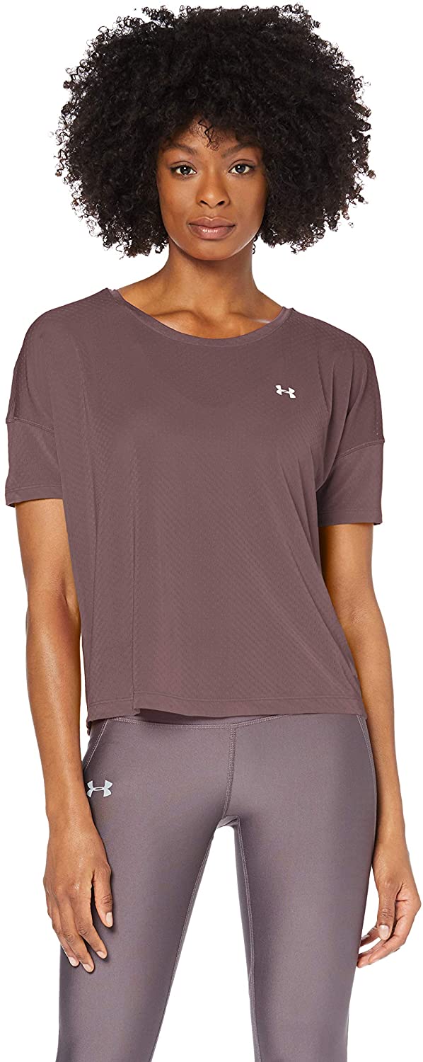 Under Armour Women's Relaxed Mesh T-Shirt Gray Size XL