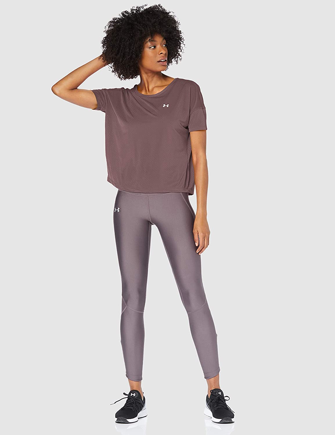 Under Armour Women's Relaxed Mesh T-Shirt Gray Size XL